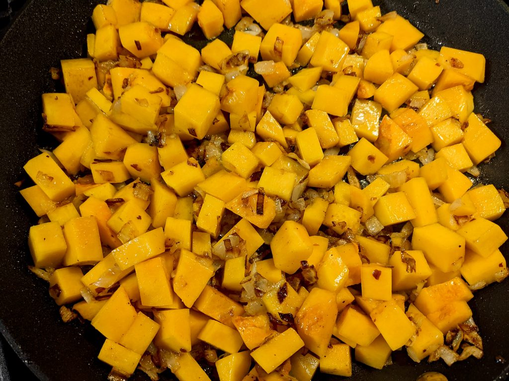 making butternut squash risotto