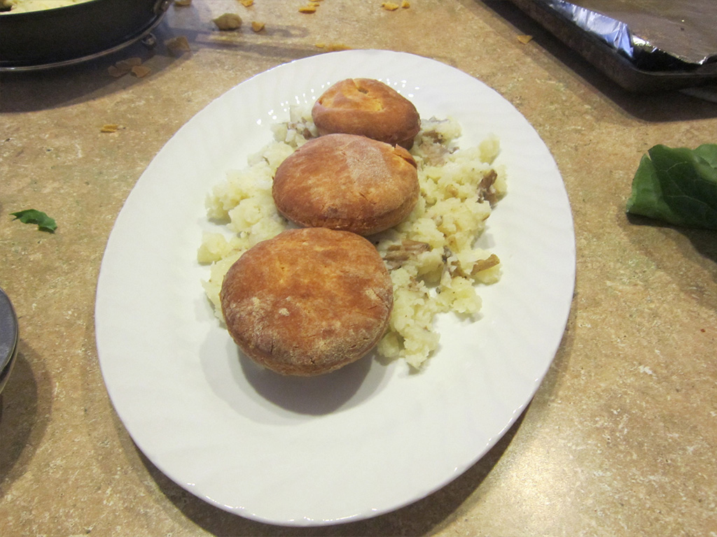 biscuits on mashed potatoes