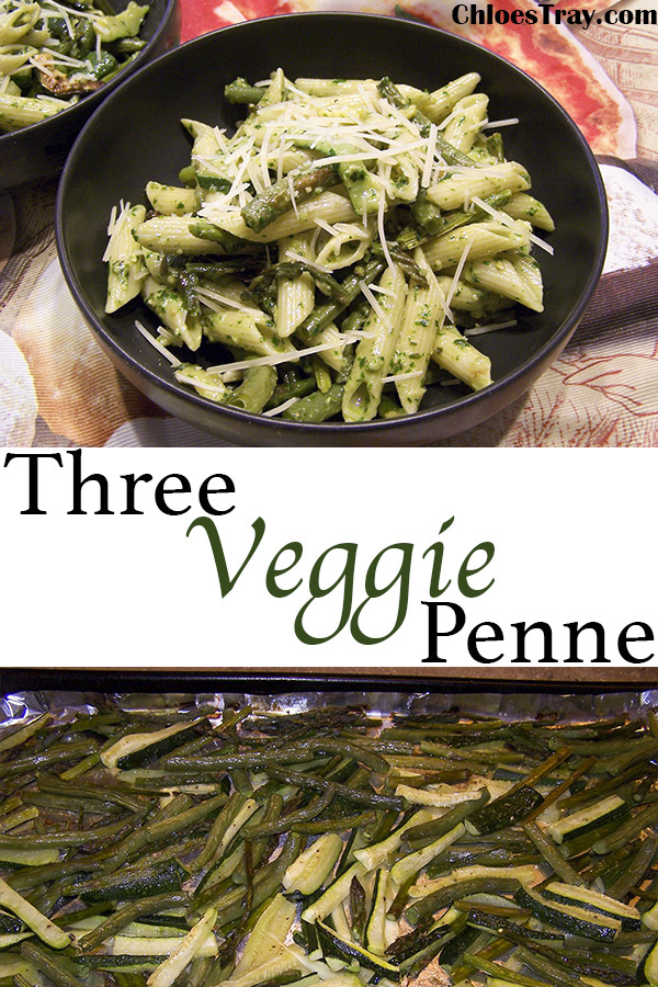 Vegetable pesto penne pasta