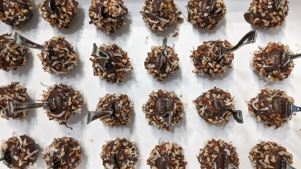 Black forest German chocolate cake pops from above