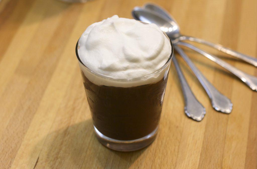 chocolate pudding with spoons