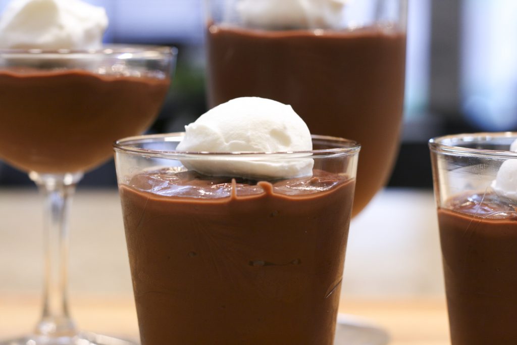 chocolate pudding from the side