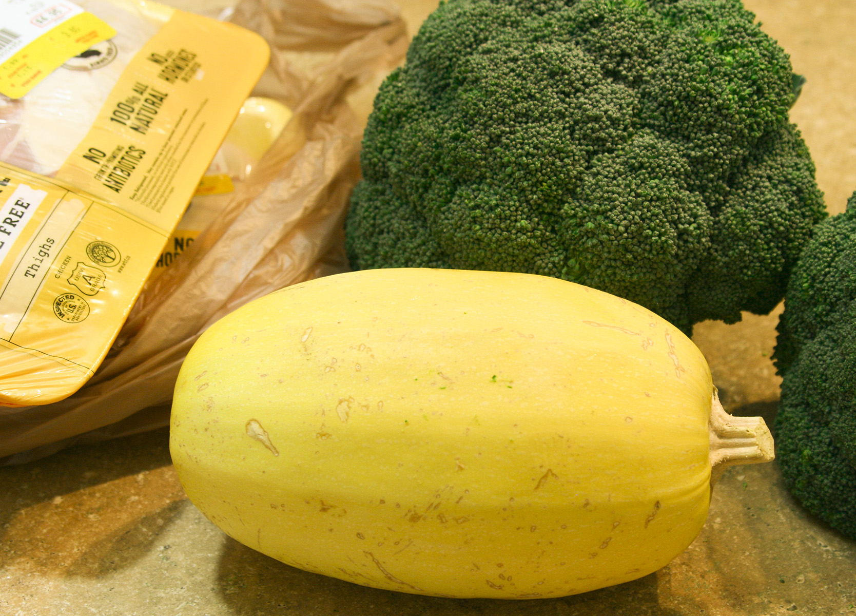 Spaghetti Squash, Broccoli and Chicken Chloe's Tray